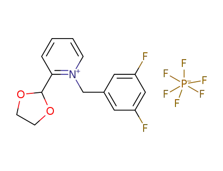 Molecular Structure of 168886-77-9 (Pyridinium, 1-[(3,5-difluorophenyl)methyl]-2-(1,3-dioxolan-2-yl)-,
hexafluorophosphate(1-))