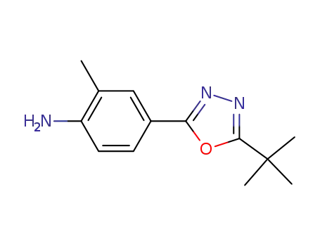 Molecular Structure of 287942-32-9 (4-(5-(1,1-dimethylethyl)-1,3,4-oxadiazol-2-yl)-2-methylaniline)