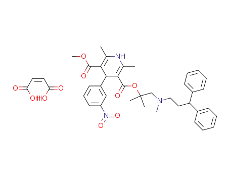 3,5-Pyridinedicarboxylic acid,
1,4-dihydro-2,6-dimethyl-4-(3-nitrophenyl)-,
2-[(3,3-diphenylpropyl)methylamino]-1,1-dimethylethyl methyl ester,
(2Z)-2-butenedioate (1:1)