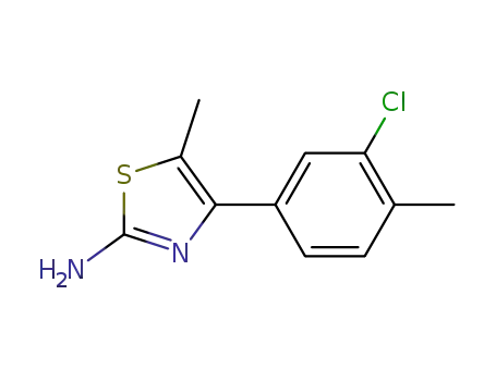 Molecular Structure of 175278-40-7 (4-(3-CHLORO-4-METHYLPHENYL)-5-METHYL-1,3-THIAZOL-2-AMINE)