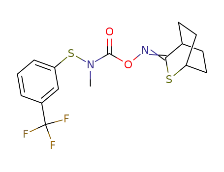 2-Thiabicyclo[2.2.2]octan-3-one,
O-[[methyl[[3-(trifluoromethyl)phenyl]thio]amino]carbonyl]oxime