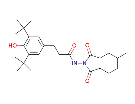 Molecular Structure of 155526-71-9 (N-[3-(3,5-di-t-butyl-4-hydroxyphenyl)propanamido]-4-methylhexahydrophthalimide)