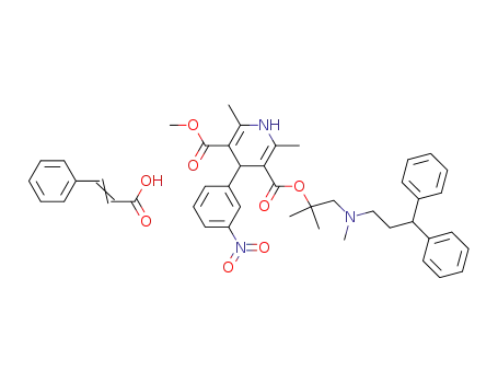 3,5-Pyridinedicarboxylic acid,
1,4-dihydro-2,6-dimethyl-4-(3-nitrophenyl)-,
2-[(3,3-diphenylpropyl)methylamino]-1,1-dimethylethyl methyl ester,
mono(3-phenyl-2-propenoate)