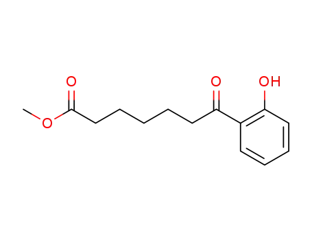 Molecular Structure of 133535-19-0 (methyl 7-(2-hydroxyphenyl)-7-oxoheptanoate)