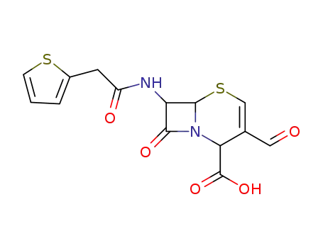 Molecular Structure of 49769-48-4 (3-formyl-7-(thien-2-ylacetamido)-2-cephem-4-carboxylic acid)