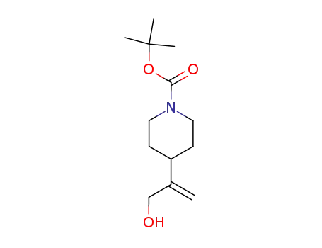 Molecular Structure of 158469-71-7 (4-<(2-hydroxy-1-methylene)ethyl>-1-piperidinecarboxylic acid(1,1-dimethylethyl)ester)