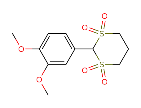 Molecular Structure of 57009-86-6 (2-(3,4-dimethoxyphenyl)-1,3-dithiane 1,1,3,3-tetraoxide)
