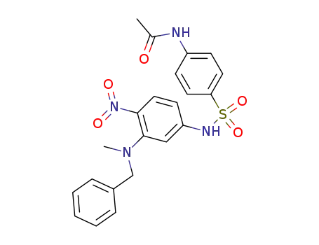 Molecular Structure of 88914-87-8 (Acetamide,
N-[4-[[[3-[methyl(phenylmethyl)amino]-4-nitrophenyl]amino]sulfonyl]phen
yl]-)