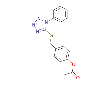 Molecular Structure of 39720-25-7 (Phenol, 4-[[(1-phenyl-1H-tetrazol-5-yl)thio]methyl]-, acetate (ester))