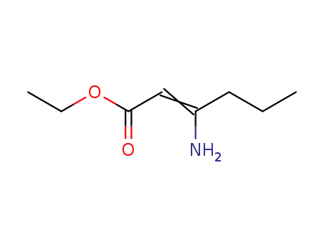 Molecular Structure of 58096-02-9 (2-Hexenoic  acid,  3-amino-,  ethyl  ester)