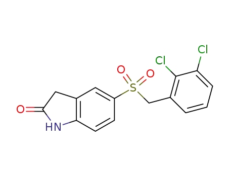Molecular Structure of 477573-10-7 (2H-Indol-2-one, 5-[[(2,3-dichlorophenyl)methyl]sulfonyl]-1,3-dihydro-)