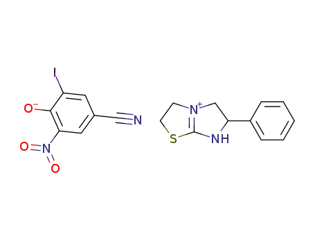 D,L-2,3,5,6-tetrahydro-6-phenylimidazo[2,1-b]-thiazolium 4-cyano-2-iodo-6-nitrophenoxide