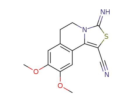 5,6-Dihydro-3-imino-8,9-dimethoxythiazolo[4,3-a]isoquinoline-1-carbonitrile