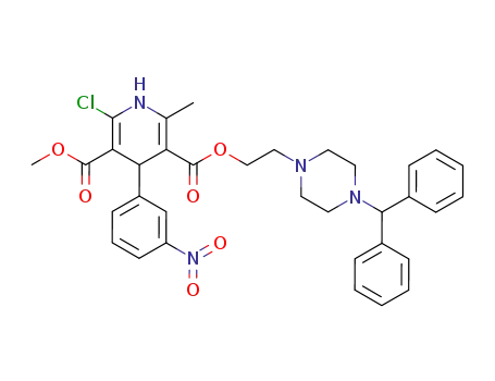 3,5-Pyridinedicarboxylic acid, 1,4-dihydro-2-chloro-6-methyl-4-(3-nitrophenyl)-, 5-(2-(4-(diphenylmethyl)-1-piperazinyl)ethyl) 3-methyl ester