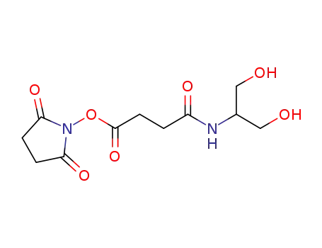 Molecular Structure of 677718-44-4 (Butanamide,
4-[(2,5-dioxo-1-pyrrolidinyl)oxy]-N-[2-hydroxy-1-(hydroxymethyl)ethyl]-4-
oxo-)