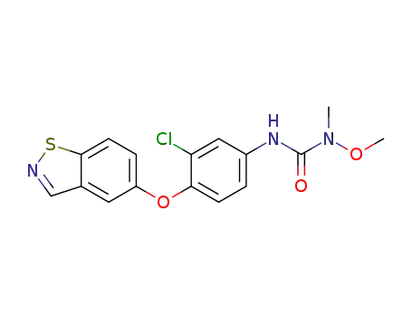 Molecular Structure of 89721-85-7 (Urea,
N'-[4-(1,2-benzisothiazol-5-yloxy)-3-chlorophenyl]-N-methoxy-N-methyl-)