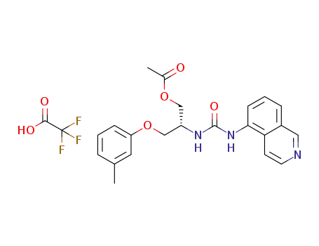 Molecular Structure of 850138-06-6 (Urea,
N-[(1R)-1-[(acetyloxy)methyl]-2-(3-methylphenoxy)ethyl]-N'-5-isoquinolin
yl-, mono(trifluoroacetate))
