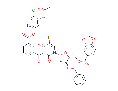 3-[3-(4-acetoxy-5-chloro-2-pyridyloxycarbonyl)benzoyl]-3'-O-benzyl-2'-deoxy-5-fluoro-5'-O-(3,4-methylenedioxybenzoyl)uridine