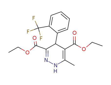 Molecular Structure of 89988-75-0 (3,5-Pyridazinedicarboxylic acid,
1,4-dihydro-6-methyl-4-[2-(trifluoromethyl)phenyl]-, diethyl ester)