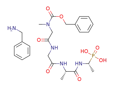 monobenzylamine salt of (1R)-1-[(N-benzyloxycarbonyl-sarcosyl-glycyl-L-alanyl)amino]-ethylphosphonic acid