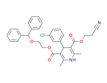 3-(2-benzhydryloxyethyl) 5-(2-cyanoethyl) 4-(3-chlorophenyl)-2,6-dimethyl-1,4-dihydropyridine-3,5-dicarboxylate