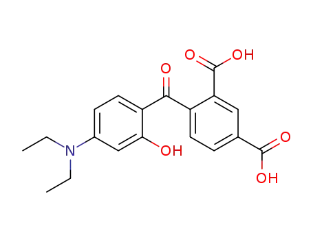 Molecular Structure of 52716-30-0 (4-[4-(Diethylamino)-2-hydroxybenzoyl]-1,3-benzenedicarboxylic acid)
