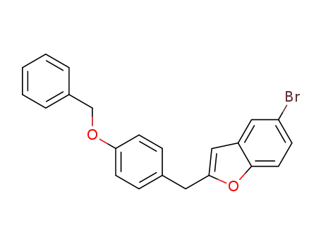 Molecular Structure of 140130-26-3 (Benzofuran, 5-bromo-2-[[4-(phenylmethoxy)phenyl]methyl]-)