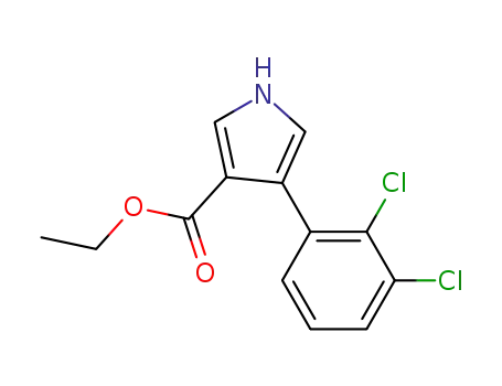 Molecular Structure of 103999-55-9 (4-(2,3-DICHLOROPHENYL)-1H-PYRROLE-3-CARBOXYLIC ACIDETHYL ESTER)