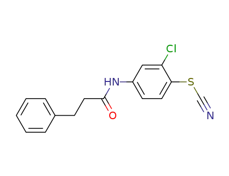 Molecular Structure of 61994-07-8 (Thiocyanic acid, 2-chloro-4-[(1-oxo-3-phenylpropyl)amino]phenyl ester)