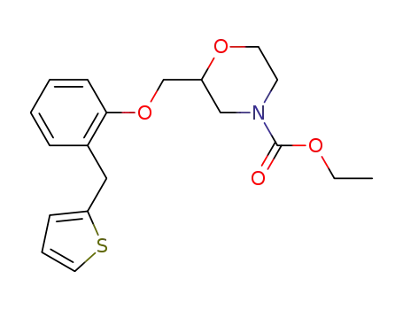 Molecular Structure of 62473-85-2 (4-Morpholinecarboxylic acid, 2-[[2-(2-thienylmethyl)phenoxy]methyl]-,
ethyl ester)