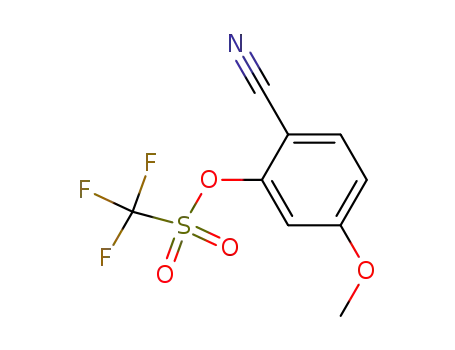 Molecular Structure of 138642-60-1 (Methanesulfonic acid, trifluoro-, 2-cyano-5-methoxyphenyl ester)