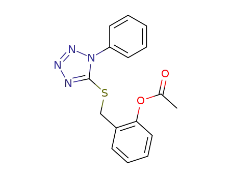 Phenol, 2-[[(1-phenyl-1H-tetrazol-5-yl)thio]methyl]-, acetate (ester)