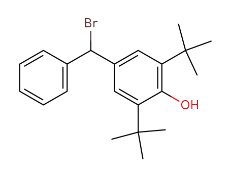 Molecular Structure of 154751-08-3 (3,5 Bis(1,1-dimethylethyl)-4-hydroxy-α-phenylbenzyl bromide)