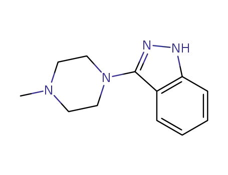 Molecular Structure of 131634-01-0 (1H-Indazole, 3-(4-Methyl-1-piperazinyl)-)