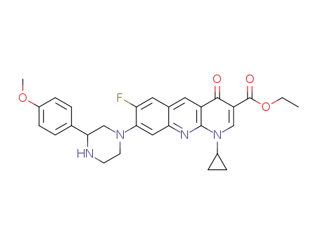 (RS)-1-cyclopropyl-3-ethoxycarbonyl-7-fluoro-8-[3-(4-methoxyphenyl)-1-piperazinyl]-4-oxo-1,4-dihydrobenzo[b][1,8]naphthyridine