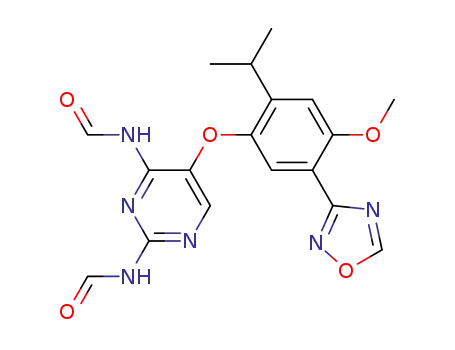 Molecular Structure of 865305-79-9 (Formamide,
N,N'-[5-[4-methoxy-2-(1-methylethyl)-5-(1,2,4-oxadiazol-3-yl)phenoxy]-2,
4-pyrimidinediyl]bis-)