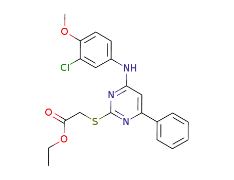 Acetic acid,
[[4-[(3-chloro-4-methoxyphenyl)amino]-6-phenyl-2-pyrimidinyl]thio]-,
ethyl ester