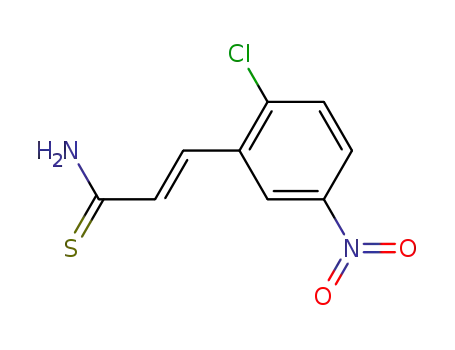 Molecular Structure of 156589-90-1 (2-Propenethioamide, 3-(2-chloro-5-nitrophenyl)-, (2E)-)