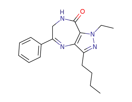 Molecular Structure of 349495-55-2 (3-butyl-1-ethyl-5-phenyl-6,7-dihydro-1H-pyrazolo[4,3-e][1,4]diazepin-8-one)