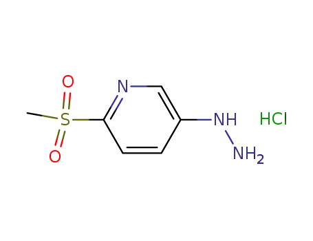 Molecular Structure of 343338-96-5 (Pyridine, 5-hydrazino-2-(methylsulfonyl)-, monohydrochloride)