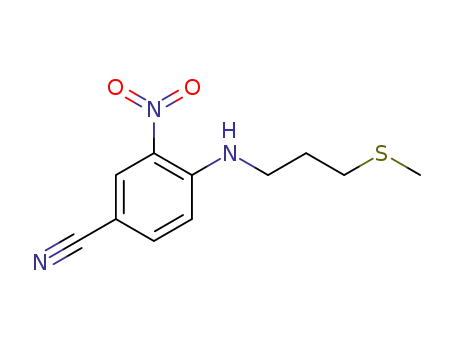Molecular Structure of 554458-49-0 (4-(3-methylsulfanyl-propylamino)-3-nitro-benzonitrile)