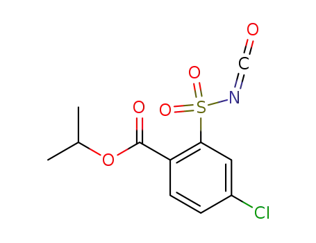 Molecular Structure of 101377-46-2 (Benzoic acid, 4-chloro-2-(isocyanatosulfonyl)-, 1-methylethyl ester)