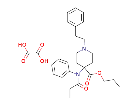Molecular Structure of 61086-84-8 (4-Piperidinecarboxylic acid,
4-[(1-oxopropyl)phenylamino]-1-(2-phenylethyl)-, propyl ester,
ethanedioate (1:1))