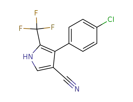 Molecular Structure of 142154-88-9 (1H-Pyrrole-3-carbonitrile, 4-(4-chlorophenyl)-5-(trifluoromethyl)-)