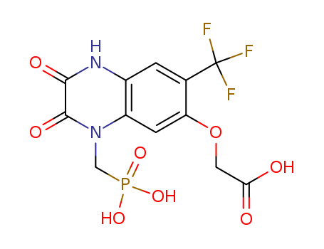 Molecular Structure of 185122-31-0 (Acetic acid,
[[1,2,3,4-tetrahydro-2,3-dioxo-4-(phosphonomethyl)-7-(trifluoromethyl)-6
-quinoxalinyl]oxy]-)
