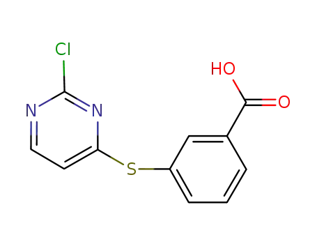 Molecular Structure of 213747-68-3 (4-(3-carboxyphenylsulphanyl)-2-chloropyrimidine)