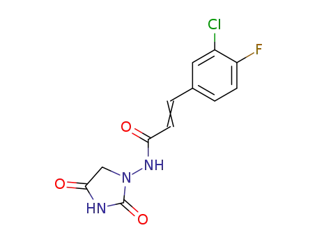 3-(3-chloro-4-fluoro-phenyl)-<i>N</i>-(2,4-dioxo-imidazolidin-1-yl)-acrylamide