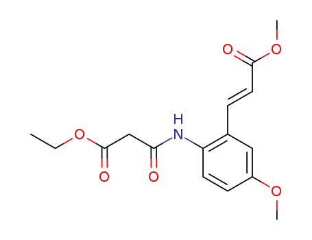 2-Propenoic acid,
3-[2-[(3-ethoxy-1,3-dioxopropyl)amino]-5-methoxyphenyl]-, methyl ester,
(E)-