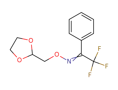 Molecular Structure of 88485-38-5 (Ethanone, 2,2,2-trifluoro-1-phenyl-, O-(1,3-dioxolan-2-ylmethyl)oxime)