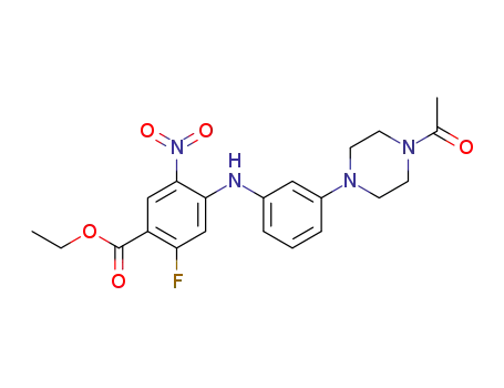 Ethyl 4-(3-(4-acetyl-1-piperazinyl)-phenyl)-amino-6-fluoro-3-nitrobenzoate